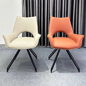 Ghế tiếp khách chân xoay 360 độ CRAB 5A-P Nội thất Capta Ghế tiếp khách nệm bọc da simili thân xoay chân thép sơn tĩnh điện màu đen tại HCM