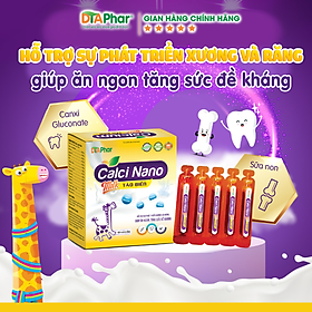 Siro uống Calci Nano Milk Tảo Biển bổ sung canxi cho người lớn và trẻ em hỗ trợ phát triển xương răng tăng sức đề kháng ăn ngủ ngon Hộp 20 ống Tâm An Pharma