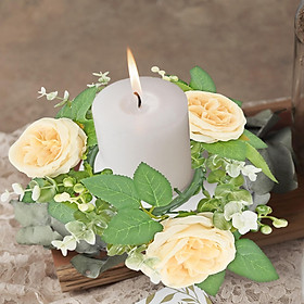 Candle  Artificial Wreath Greenery Wreath for Centerpieces Tabletop Home