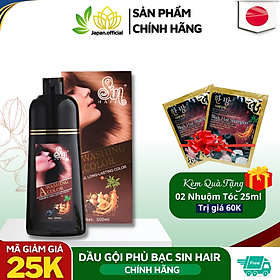 Mua Dầu gội phủ bạc Sin Hair Nhật Bản 500ML Dầu gội nhuộm tóc thảo dược ngay tại nhà
