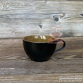Ly tách uống cà phê capuchino 220ml gốm sứ Bát Tràng men màu
