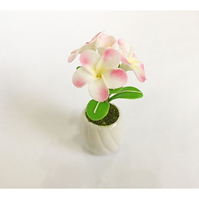 Chậu hoa đất sét mini - Cây hoa sứ (phát màu ngẫu nhiên) - Quà tặng trang trí handmade