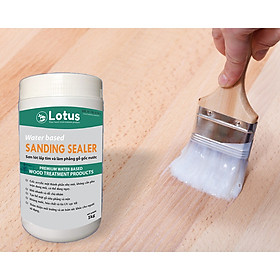 Mua Sơn gỗ - Sơn lót gỗ  lấp tim  làm phẳng mịn  không dung môi  hệ nước 1kg - Lotus acrylic sanding sealer for wood