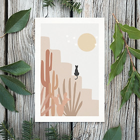 Tranh Poster Phong cách tối giản, Bohemian, Landscape, Cat, Lifestyle, Fashion, Minimalism, Pastel, SOYN PTK012