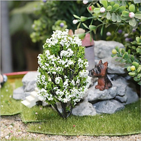 Mua KHO-HN * Mẫu mô hình cây hoa mận trắng trang trí tiểu cảnh  nhà búp bê  bonsai(TREE-09)