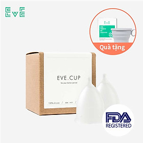 Bộ 2 cốc nguyệt san EVE Cup - Tặng kèm Cốc bảo quản và gel gói mini