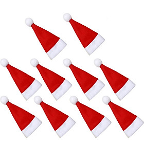 Christmas Hats Christmas Silverware Holder Pockets Knife Spoon Fork Bag Wine Bottle Cap Topper Candy Party Cover Decorations