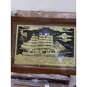 Tranh Thuận Buồm Xuôi Gió khung gỗ trò 38 x 52cm