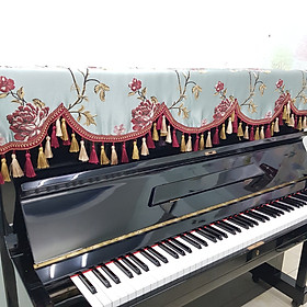 Khăn phủ đàn Piano Hoa Hải Đường cao cấp