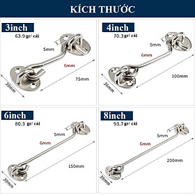 [ 1 CÁI ] KHÓA MÓC CỬA, CHỐT CỬA SỔ CHỐNG GIÓ GIẬT VA ĐẬP BẰNG THÉP KHÔNG GỈ - TK