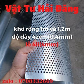 (khổ Rộng 1m và 1,2m ) tôn sắt mạ kẽm bạc,tôn đục lỗ mạ kẽm,tôn đục lỗ tròn