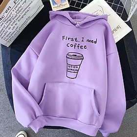 ÁO HOODIE UNISEX IN I NEED COFFEE (NHIỀU MÀU)