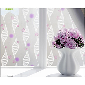 Mua 5M Giấy Dán Kính Họa Tiết dán kính soắn hoa tím Không Cần Keo DK090 - Khổ 0.45m