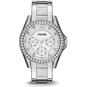 Fossil Women's Riley Stainless Steel Multifunction Glitz Quartz Watch