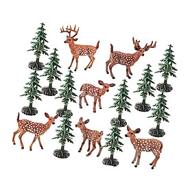 Tree Deer Figures Realistic Woodland Creatures for Christmas Kids
