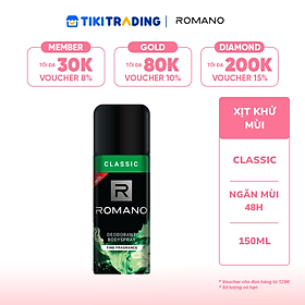 Xịt Khử Mùi Toàn Thân Cho Nam Romano Classic (150ml)