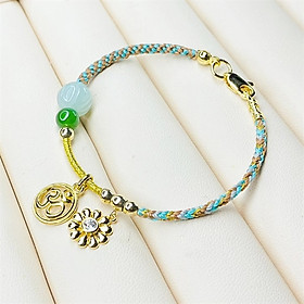 Vòng thắt dây charm Ohm mix hoa cúc HBL-2316 | Trang sức PJS
