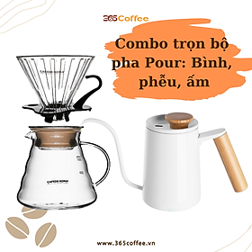 Mua Bộ pha Pour over bình  phễu V60  ấm vòi ngỗng Cafede Kona – Chính hãng