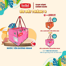 Nước yến dưỡng nhan Yến Việt, hạt chia, chiết xuất tiên nhân thảo, thanh mát, đẹp da quai xách 6 lonx190ml