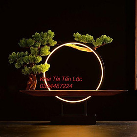 Mua Bộ kệ gỗ đặt tượng trang trí có đèn Led và thác khói kèm phụ kiện 6 món