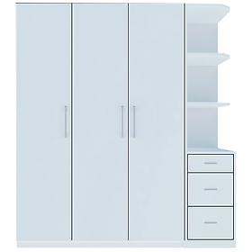 Mua  Miễn phí vận chuyển & Lắp đặt tại TP. Hồ Chí Minh  Tủ quần áo gỗ cao cấp thiết kế thông minh 3 cánh  nhiều ngăn hộc phong cách sang trọng Ohaha - TQA032 - Màu D/Màu Trắng