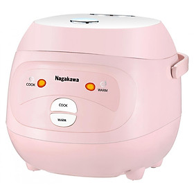 Nồi Cơm Điện Mini Nagakawa NAG0134 Hồng Trắng - Lòng niêu chống dính- 400W-1L - Hàng Chính Hãng