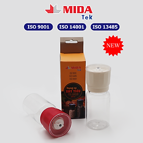 Dụng cụ xay tiêu MIDATEK cối xay ceramic Màu Đỏ chai nhựa dung tích 100ml miệng hũ 38mm