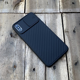 Ốp lưng kéo nắp camera cao cấp dành cho iPhone X / iPhone XS - Màu Đen