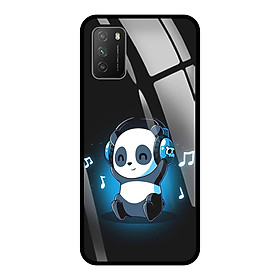 Ốp Lưng Điện Thoại XIAOMI POCO M3 - Mặt Lưng Kính Cường Lực - 0334 PANDA05 - Hàng Chính Hãng