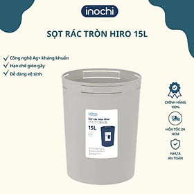 Sọt rác Inochi - Hiro 15L màu Be sữa/Ghi sữa/Xanh nhạt/Nâu café - Ghi sữa