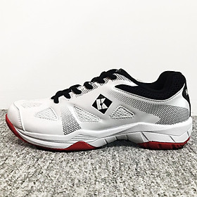 Giày bóng chuyền, cầu lông Kumpoo KH-E23 mẫu mới dành cho nam và nữ đủ size 36-44 - màu trắng phối đỏ đen
