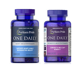 Combo 2 lọ thực phẩm chức năng bảo vệ sức khỏe Multivitamin for men (Vitamin tổng hợp hàng ngày cho đàn ông) và Multivitamin for women (Vitamin tổng hợp hàng ngày cho phụ nữ) của Puritan's Pride Mỹ