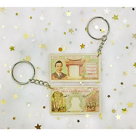 MÓC KHÓA HÌNH TIỀN XƯA - Tờ tiền 200 đồng vua Bảo Đại