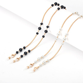 Dây đeo kính hạt đen trắng ấn tượng phụ kiện kính cá tính unisex