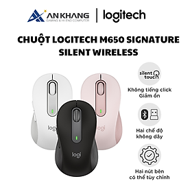 Chuột không dây bluetooth Logitech Signature M650 - Dành cho tay có kích cỡ từ nhỏ tới trung bình, Cuộn SmartWheel, giảm ồn, các nút bên có thể tùy chỉnh - Hàng chính hãng