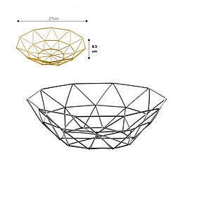 Mua Giỏ đựng hoa quả kim loại cao cấp - vàng ( TẶNG MÓC KHÓA GỖ)
