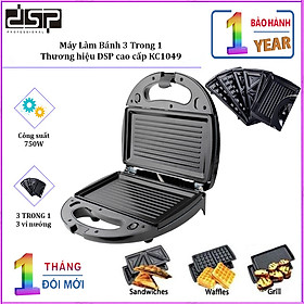 Máy Làm Bánh 3 Trong 1 nhãn hiệu DSP KC1049 công suất 750W - Hàng nhập khẩu