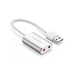 Mua Dây Cáp  Sound USB 2.0 Ra 2 Cổng  3.5mm Cho Tai Nghe+ Mic- Chính Hãng Ugreen 30801
