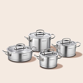 Mua Bộ 4 nồi inox cao cấp Korkmaz Proline - A1147 nắp kính - Hàng Chính Hãng