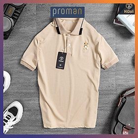 Áo thun Polo nam in GẤU áo Polo nam có cổ Chất Cotton dày dặn co giãn - PROMAN