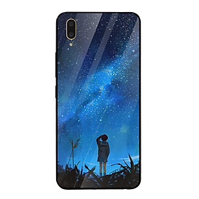 Ốp kính cường lực dành cho điện thoại Vivo V in họa tiết Cô gái nhỏ ngắm những vì sao trên bầu trời đêm