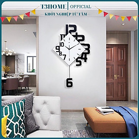 Mua Đồng hồ treo tường nghệ thuật T3home trang trí decor nhà cửa phòng khách kim trôi không ồn quà tặng tân gia khai trương