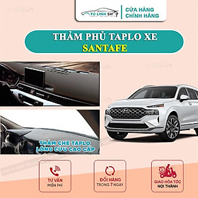 Thảm taplo SANTAFE bằng lông Cừu 3 lớp hoặc Da Cacbon