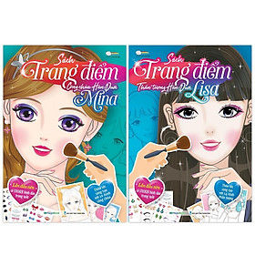 Sách - Trang Điểm Thần Tượng Hàn Quốc Lisa Và Công Chúa Mina - Tô Màu Và Bóc Dán Hơn 100+ Stickers Xinh Đẹp Cho Bé Gái