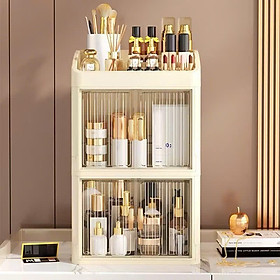 Tủ Mỹ Phẩm, Đồ Trang Điểm Gấp Gọn 2 Tầng Để Bàn Đa Năng