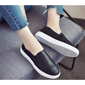 Giày slip on nữ da trơn đế thấp - Giày lười nữ S150