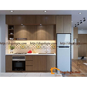 Mua Mẫu Tủ Bếp Gỗ Màu Nâu Ấm Áp LG-TB074