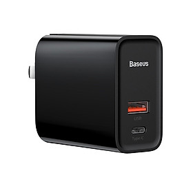 Adapter Sạc 2 Cổng 30W Baseus Tích Hợp Cổng USB Type-C Hỗ Trợ Sạc Nhanh QC 3.0 Và Power Delivery PD 3.0 - Hàng Chính Hãng