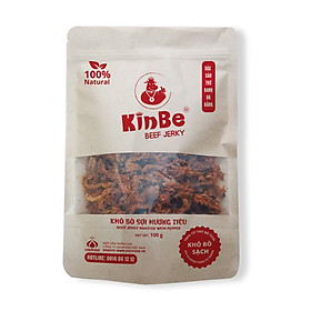 Khô Bò Sợi Hương Tiêu nhãn hiệu KINBE BEEF JERKY, khô bò sạch sợi mềm vị ít cay, ĐẶC SẢN TRỨ DANH ĐÀ NẴNG