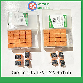 Hộp 20 Rơ Le điều hòa 4 Chân 12V 40A hoặc 24V 40A Màu Cam